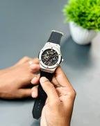  a black wristwatch 