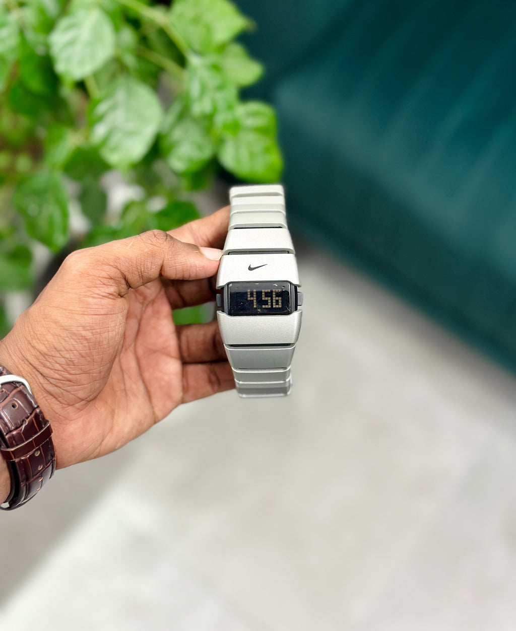 D-Line Chrono stainless steel digital watch.