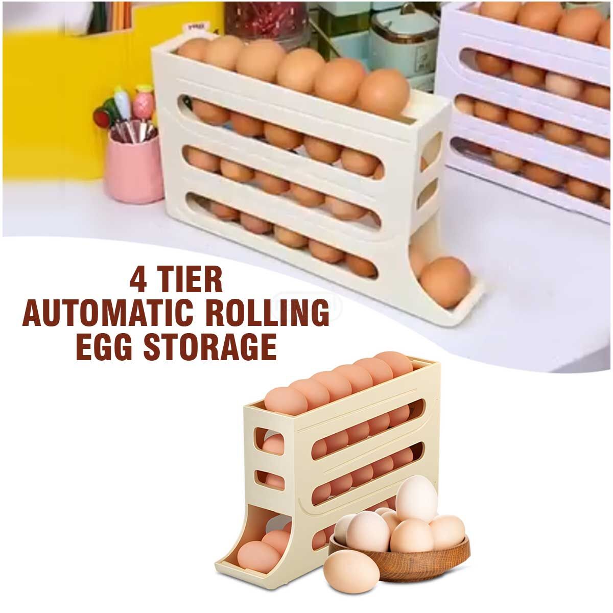 Automatic rolling egg storage