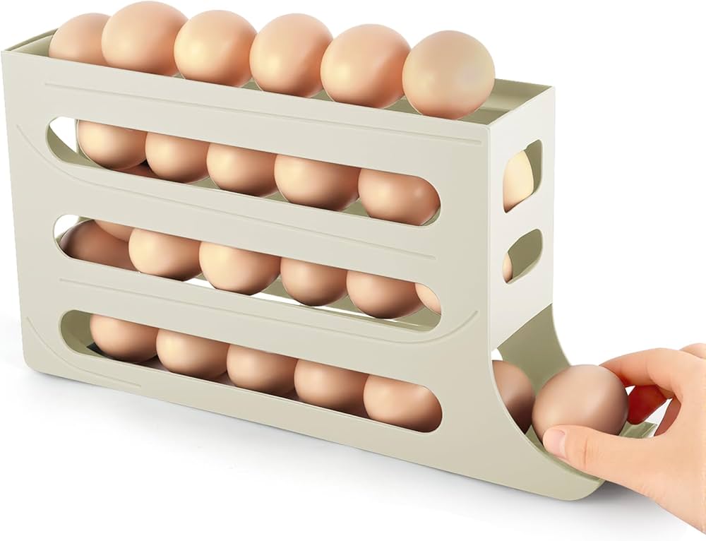 Automatic rolling egg storage