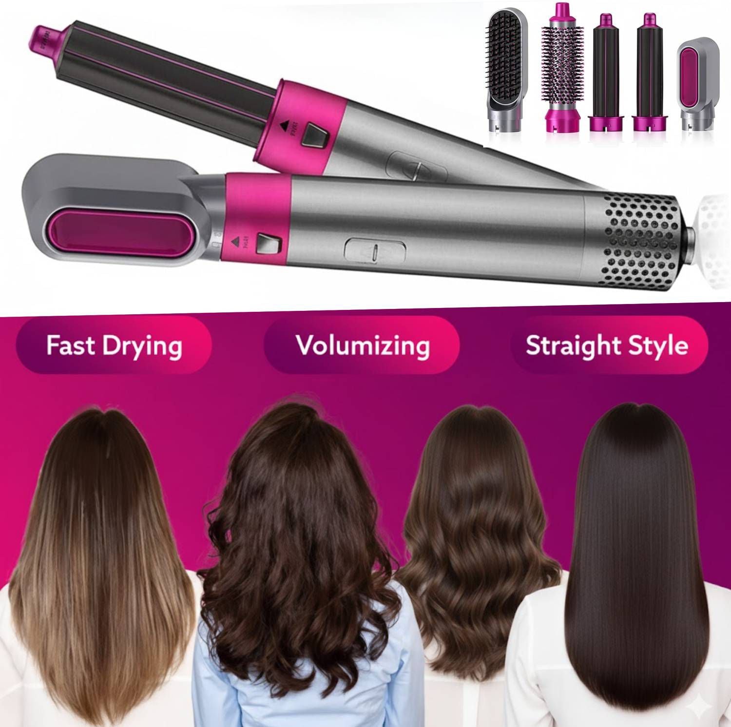 multifunctional 5-in-1 hot air styler set