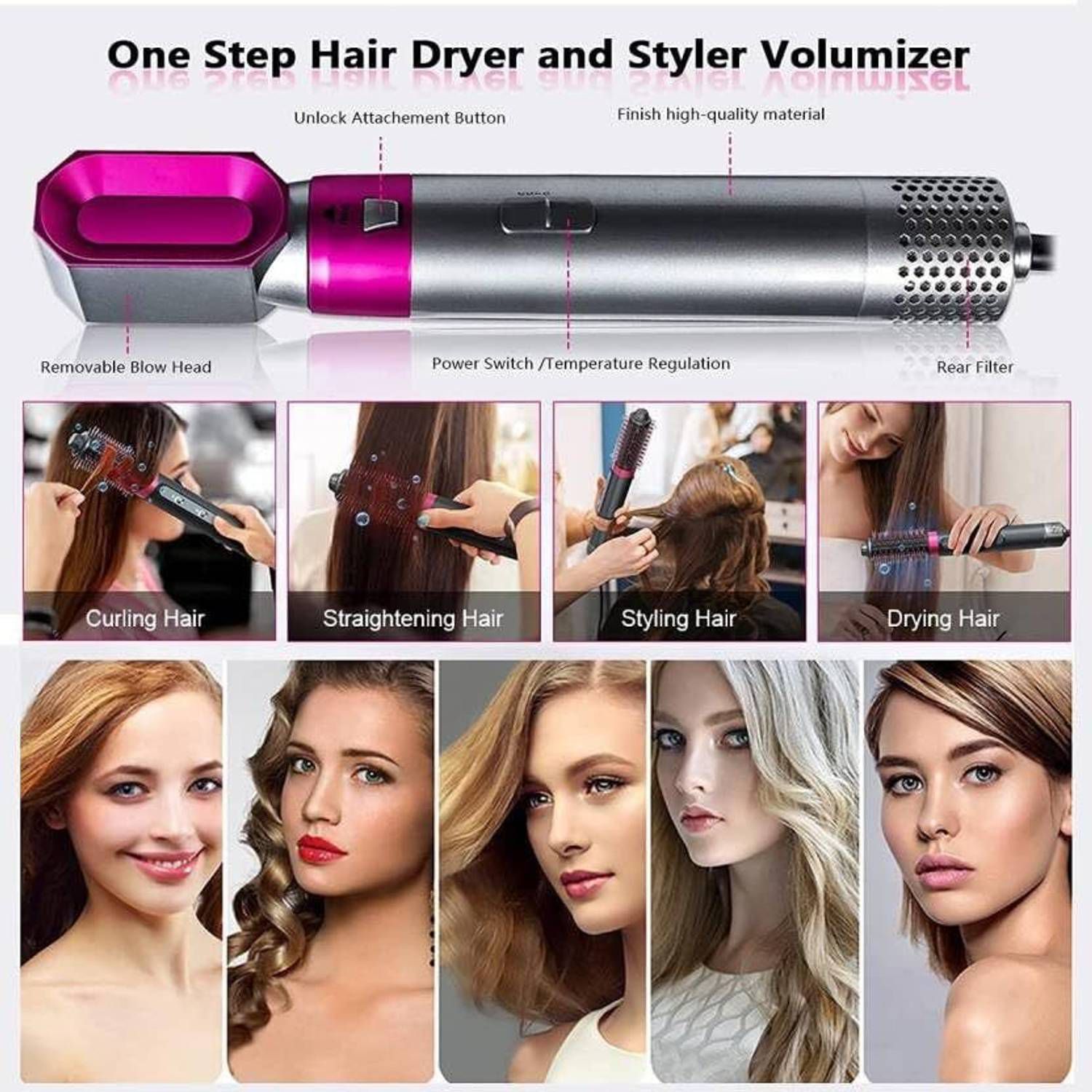 multifunctional 5-in-1 hot air styler set